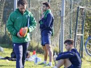 Fran Beade podr�a dirigir el entrenamiento de esta ma�ana ante la ausencia de Tena. 