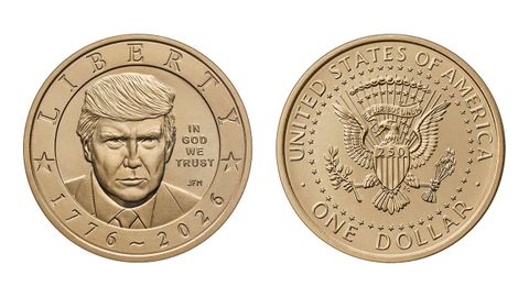 Moneda conmemorativa con la imagen de Trump