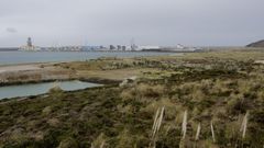 Vista de la zona del muelle sur del puerto exterior de punta Langosteira, en Arteixo