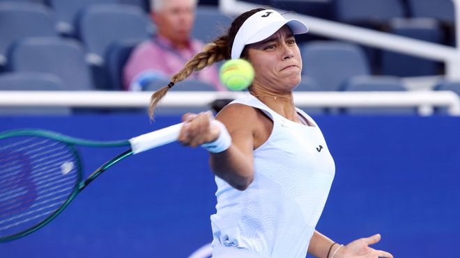 Jessica Bouzas, en el partido contra Aryna Sabalenka