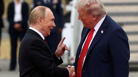 Trump y Putin, durante su cita en Alaska.