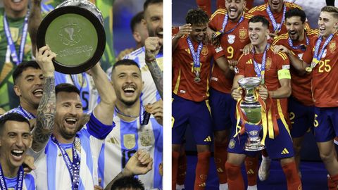 Argentina y Espa&ntilde;a, con sus respectivos t&iacute;tulos de la Copa Am&eacute;rica y de la Eurocopa.