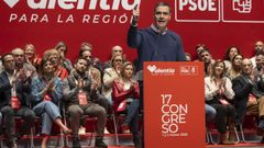 El presidente del Gobierno y secretario general del PSOE, Pedro Snchez, en el congreso federal del partido en la Regin de Murcia.