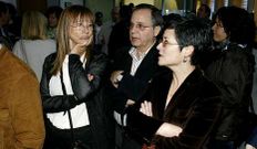 Patricia Vil�n, con sus padres ayer en Sober. 