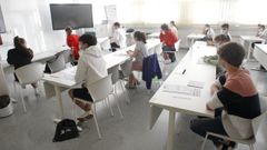 Imagen de archivo de un examen de selectividad en el campus de Esteiro, en Ferrol, durante la pandemia