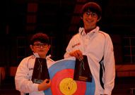 �ngel (izquierda) y Gabriel Galante, en el campeonato de Ares.