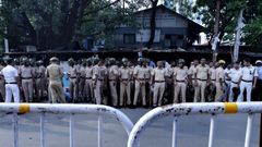 Imagen de las protestas contra la violacin y asesinato que tuvo lugar en un hospital de India.