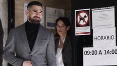 Ilia Topuria, a la salida de los juzgados de Madrid el pasado mi�rcoles d�a 7 de enero