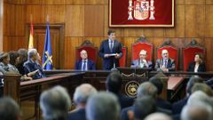 El presidente del Principado, Javier Fern�ndez (c), durante el acto de apertura del A�o Judicial en Asturias