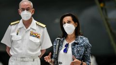 La ministra de Defensa el pasado 28 de agosto tras recibir a los �ltimos militares espa�oles que han participado en la repatriaci�n de afganos y colaboradores del gobierno 
