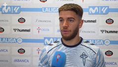 Sergio Carreira,tras el partido del Celta frente al Barcelona de este domingo en Balados.