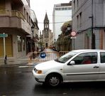 Los trabajos de canalizaci�n junto a la iglesia motivaron el corte.