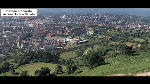 Alternativas 1 y 3 del proyecto de ronda norte de Oviedo