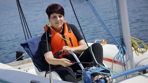 Sonia Garc�a, en su vela adaptada