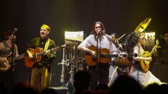 Carlos Ares con su banda actuando en la presentacin de los Conciertos del Xacobeo en Madrid el pasado 22 de mayo