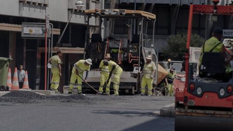 Cortes en las calles de Ourense por las obras de mejora del pavimento