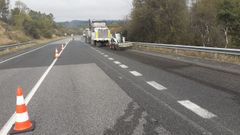 Obras de mejora del firme en el corredor, en una imagen de archivo