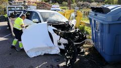 Dos conductoras heridas al arrastrar un cami�n de Bomberos a dos coches en Vigo