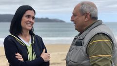 La secretaria general del PPdeG, Paula Prado, habla en Viveiro con el presidente local del partido, �scar Rodr�guez