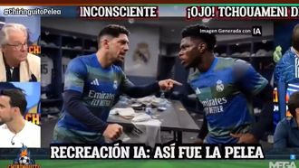Recreaci�n de la pelea entre Valverde y Tchouam�ni en �El Chiringuito de Jugones�