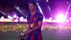 Lewandowski, tras ganar la Liga con el Barcelona.