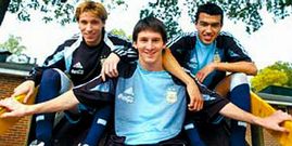 Messi y Cabral, en el Mundial sub 20 de Holanda en el 2005.