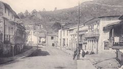 Imagen antigua de San Lzaro de Vern y, al fondo, la ermita