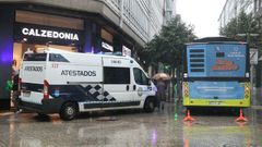 El equipo de Atestados de la Polic�a Local se person� en el lugar del atropello
