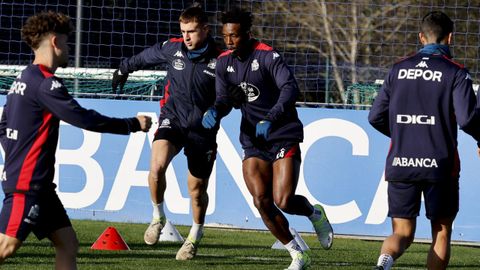 Barbero y Bouldini, juntos en un entrenamiento del Dpor