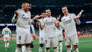Real Madrid.Los futbolistas del Real Madrid celebran un gol