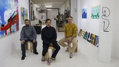 V�tor Mejuto, Diego Cabezas y Manuel Su�rez inauguran este viernes una muestra conjunta en el taller de Manuel, en la avenida de As Conchi�as 6