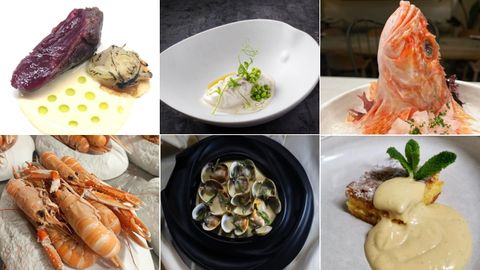 Platos ofrecidos por diferentes restaurantes de A Coruña con el menú degustación