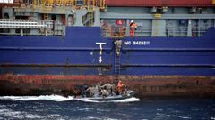 Simulacro desarrollado en los Marsec del 2021 en el muelle exterior de Ferrol. 