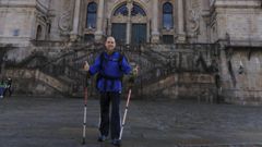 Campos, en la plaza del Obradoiro tras una peregrinaci�n a Santiago