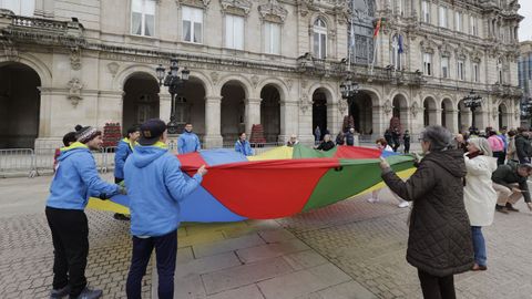 La manifestacin convocada por trabajadores y usuarios de las escuelas deportivas municipales