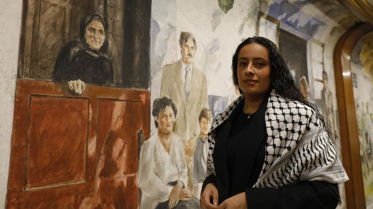 Una activista de Gaza, en una jornada de solidaridad con Palestina en O Courel