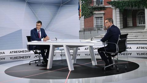Imagen del debate cara a cara entre Pedro S�nchez y Alberto N��ez Feijoo en el 2023.