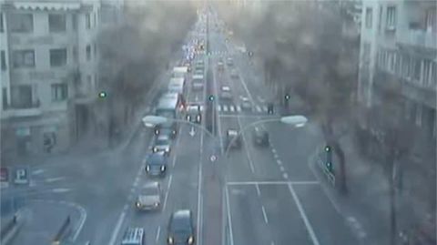 Las c�maras de tr�fico captaron el terremoto en Pamplona