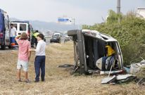 La circulaci�n por la autov�a de Mar�n se vio ligeramente afectada por el accidente. 