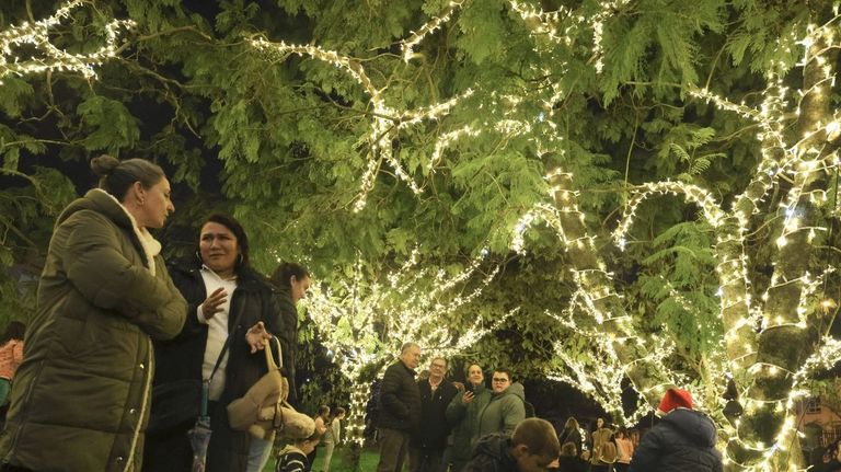 Encendido de las luces de Navidad en Nar�n, el a�o pasado.