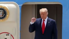 Trump, a su llegada para visitar el Comando Sur de las Fuerzas Armadas con sede en Florida