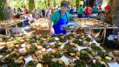 Raciones en la �ltima Festa do Pemento de Herb�n, que fue la del 2019