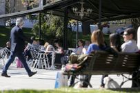 Terraza en la plaza de Amboage esta semana. 