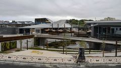 A la izquierda las obras de la estaci�n de buses de Lugo, en el centro el paso inferior de ciudad y a la derecha parte de la nueva estaci�n de trenes