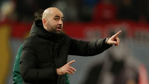 Claudio Gir�ldez, durante el duelo entre Celta y Estrella Roja.