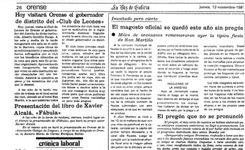 La Voz recogi el 12 de noviembre de 1981 aquel hecho inslito