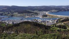 Vista area de parte del municipio de Viveiro