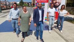 Los cinco concejales del PSOE de Pontevedra, el 22 de mayo, cuando presentaron su propuesta electoral para �revivir� Reina Victoria