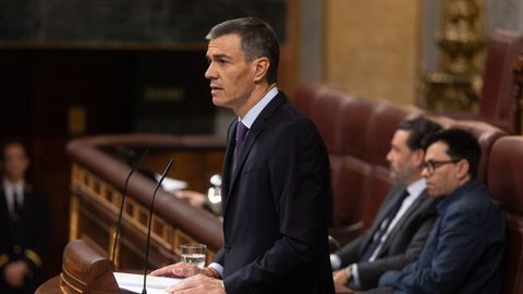 Pedro Sánchez, durante su comparecencia en el Congreso