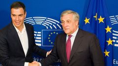 Antonio Tajani con Pedro S�nchez en Bruselas